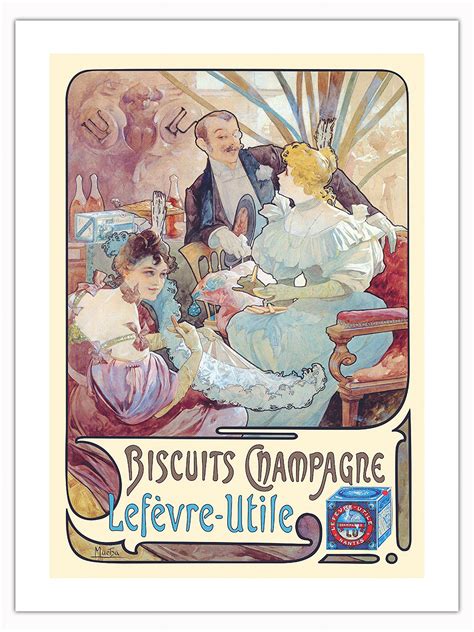 Lefèvre Utile Biscuits Champagne Vintage Advertising Poster by