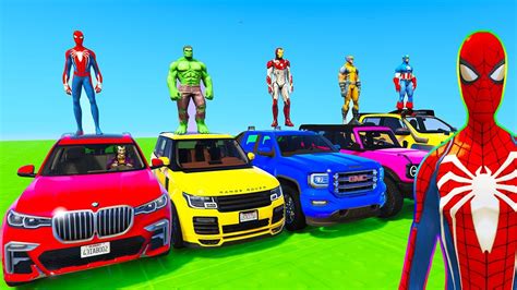 Spiderman Cars Racing Mega Ramp Challenge Superheroes Hulk Vs Goku