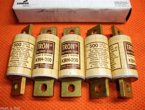 5 Lot New Buss Rectifier Kbh 200 Fuse Kbh200 200 Amp 500 Volt Tron Bussmann Ebay