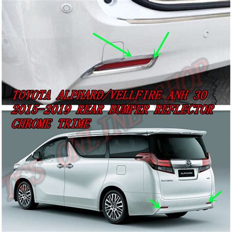 Toyota Alphard Vellfire Anh Rear Bumper Reflector Chrome