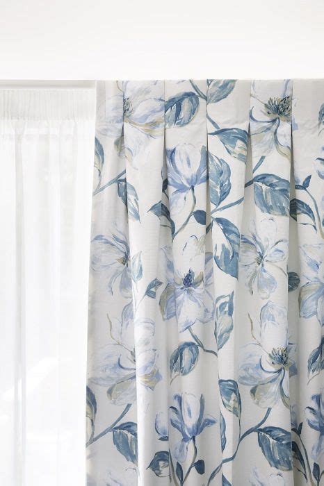 Gorgeous Blue And White Floral Curtains In Siracusa Indigo By Pegasus