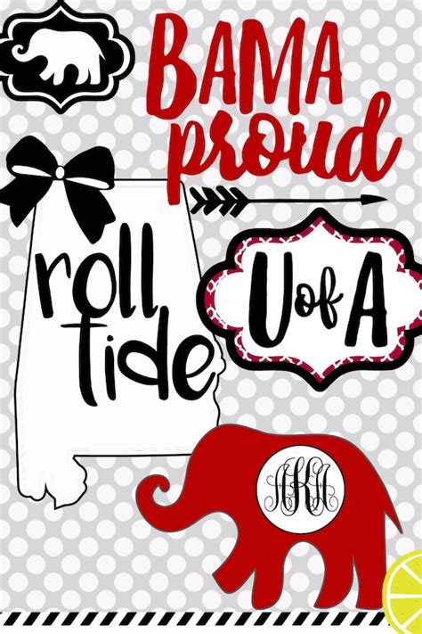 Roll Tide SVG Alabama Clipart Bama SVG / Roll by ShortsandLemons