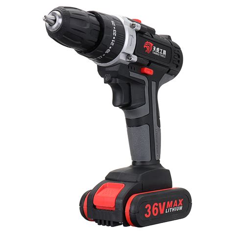 New V Cordless Lithium Eletric Drills Impact Power Drill Double Speed