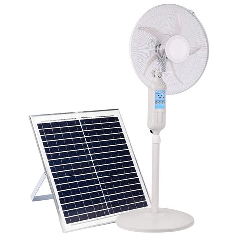 Gigawatts Hyd Sf9956 20w Solar Pedestal Fan 16” Portable And Quiet With