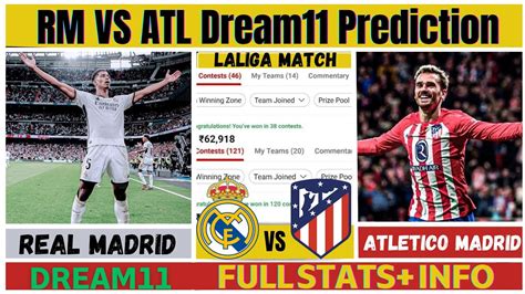 RM VS ATL Dream11 Football Prediction RM VS ATL Dream11 Football Team