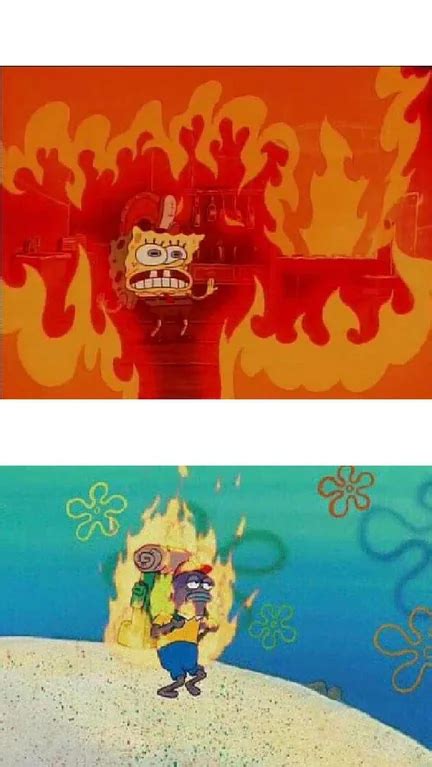 Spongebob Burning Hiker Blank Template Imgflip