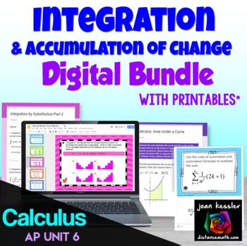 Calculus Integration Digital Bundle Unit Ap Plus Printables