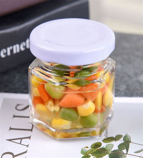 Ml Hexagon Glass Jar With Metal Cap For Food Packing China Glass