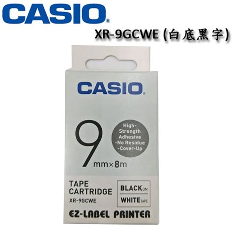 【mr3c】含稅 Casio卡西歐 9mm Xr 9gcwe 白底黑字 高黏性系列 原廠標籤機色帶 蝦皮購物