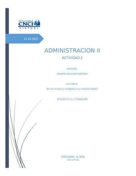 Admon Ii Act 2 M10 Tarea De Administración 2 Actividade 2 12 10