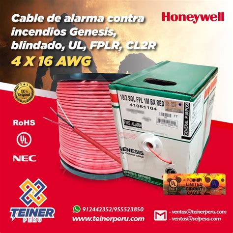 Honeywell Cable Para Alarma Contra Incendio Fplr X Awg Blindado