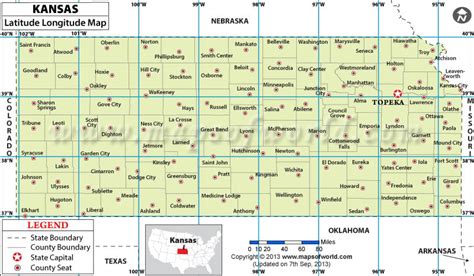 Kansas Latitude Longitude Map Blondy Sidonnie