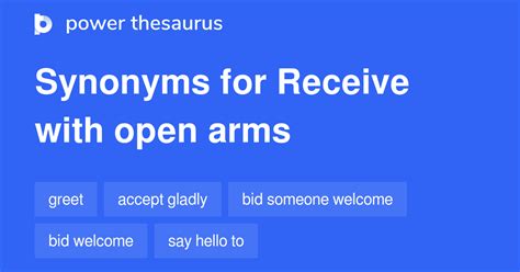 Receive With Open Arms synonyms - 42 Words and Phrases for Receive With ...