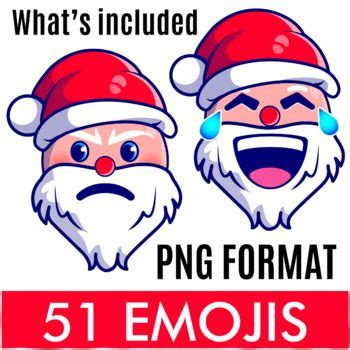 Christmas Emoji Clipart SANTA CLAUS Clipart SANTA CLAUS Faces | Emoji ...