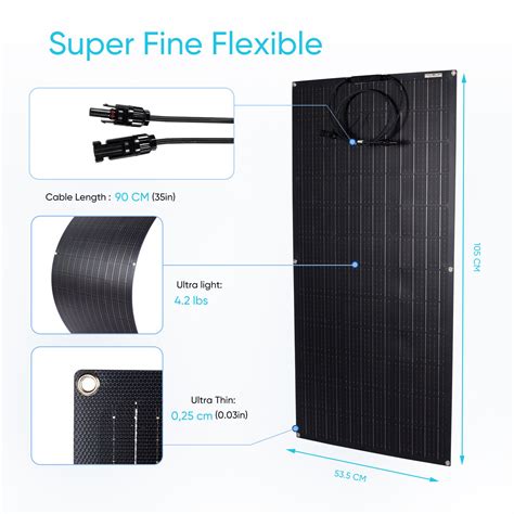 W Etfe Flexibel Solarmodul Solarpanel Monokristallin F R Wohnmobil