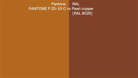 Pantone P 25 15 C Vs RAL Pearl Copper RAL 8029 Side By Side Comparison