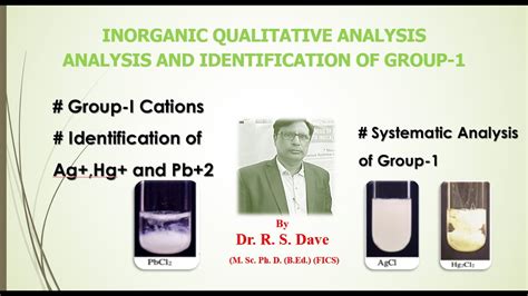 Analysis Of Group I Inorganic Qualitative Analysis M Sc Sem 1