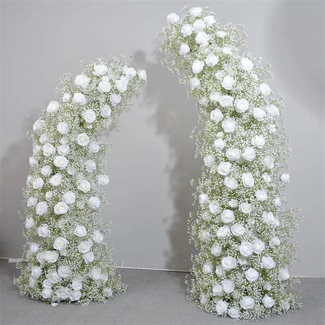 A Hoa014 Wholesale Horn Flower Arch Set Artificial Pink Wedding Flower
