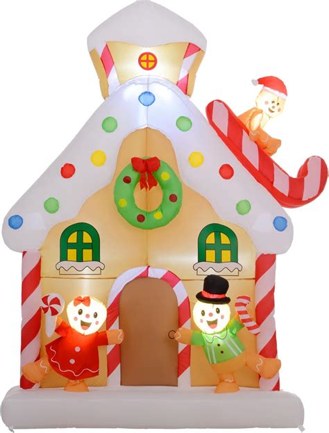 Outsunny 7ft Christmas Inflatable Gingerbread House Giant