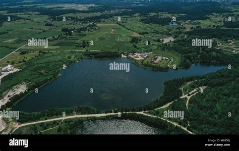 Aerial view of lake Stock Photo - Alamy