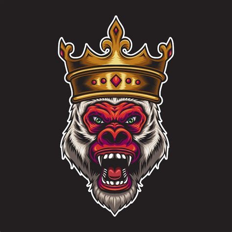 Premium Vector Red King Kong Head Illustration