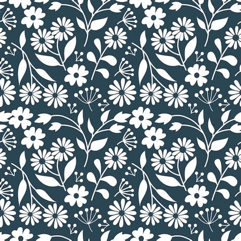 Premium Vector Single Color Beautiful Flower Seamless Pattern Background