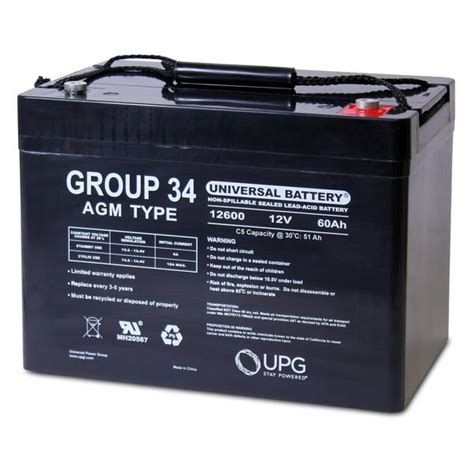 Upg Sealed Lead Acid Battery V Ah Ub I Internal Thread