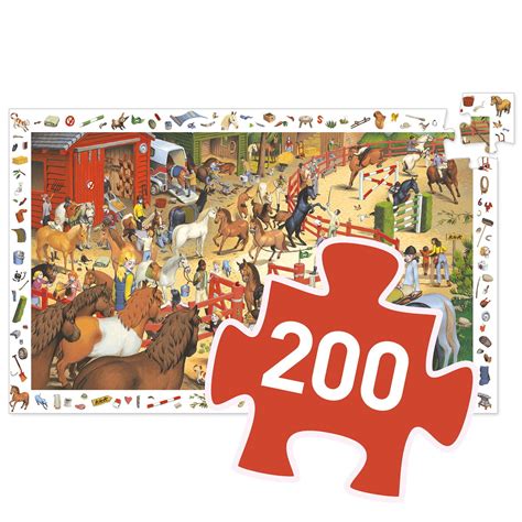 Djeco Puzzle Jazda Konna Puzzle Obserwacyjne 200 El Djeco