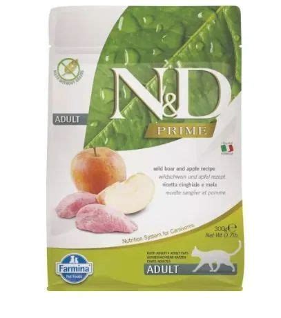 Farmina N&D PRIME сухой корм для кошек, с кабаном и яблоком, 300 грамм ...
