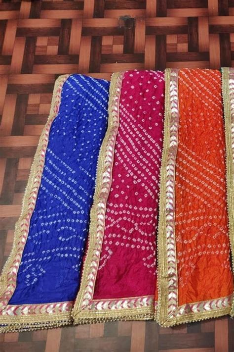 Gotta Patti Dupatta Bandhani Womens Rajasthani Traditional Etsy