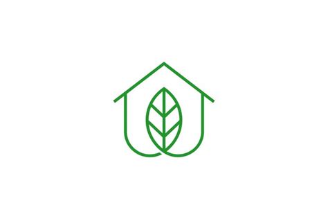 Premium Vector Simple Green House Line Art Logo