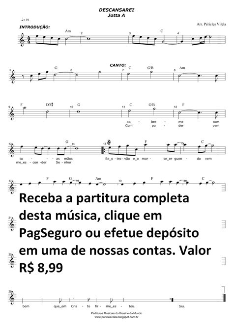 Partituras Musicais Descansarei Jotta A n º 1688