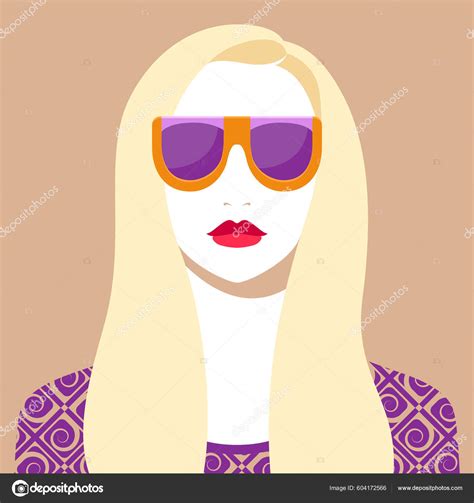 Beautiful Woman Long Blonde Hair Full Red Lips Wearing Fashionable Stock Vector By Marzacz