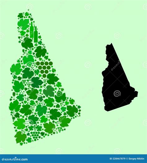 Mapa Da Nova Composição Do Estado De Hampshire Do Vinho E Das Uvas