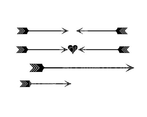 ARROW HEART CLIPART BLACK AND WHITE FOR SILHOUETTE - 71px Image #18