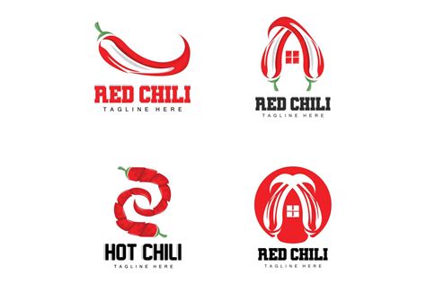 Red Chili Logo Hot Chili Peppers Vector Chili Garden House Illustration Company Product Brand