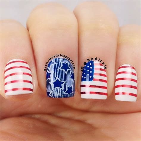 American Flag Inspired Stripes And Stars Nail Ideas Tutorials