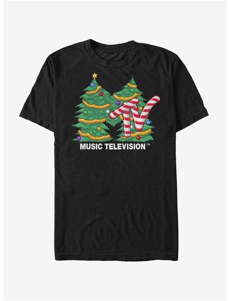 Mtv Christmas Tree Logo T Shirt Black Boxlunch