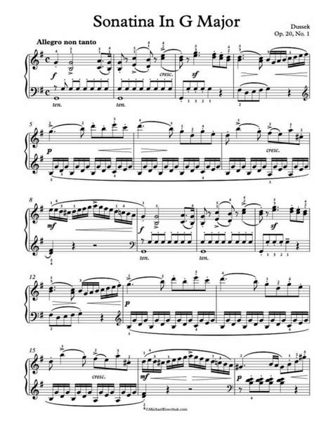 Free Piano Sheet Music Sonatina In G Major Op 20 No 1 Dussek