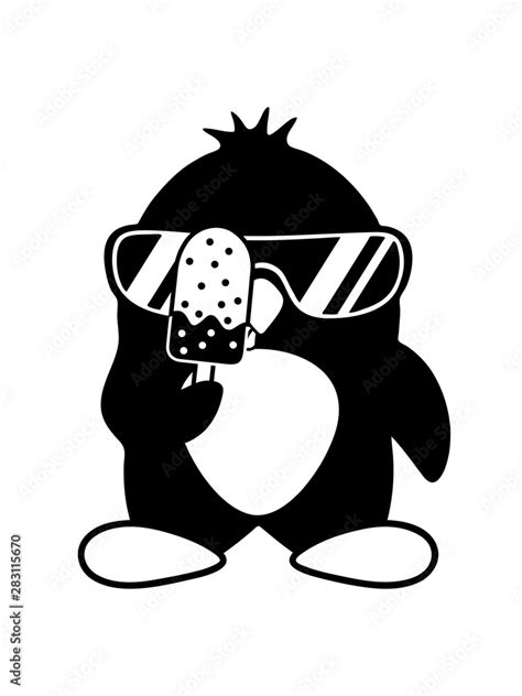 Schlecken Cool Pinguin Sonnenbrille Eis Am Stiel Eiscreme Lecker Hunger