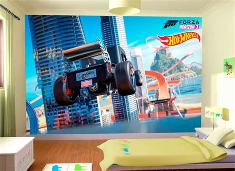 Papel De Parede Hot Wheels Carros Pista Track Forza M² Nhw06 Parcelamento sem juros