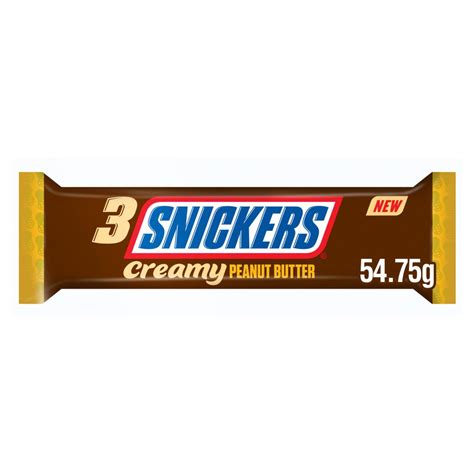 Snickers Creamy Peanut Butter And Milk Chocolate Snack Bar Trio 5475g