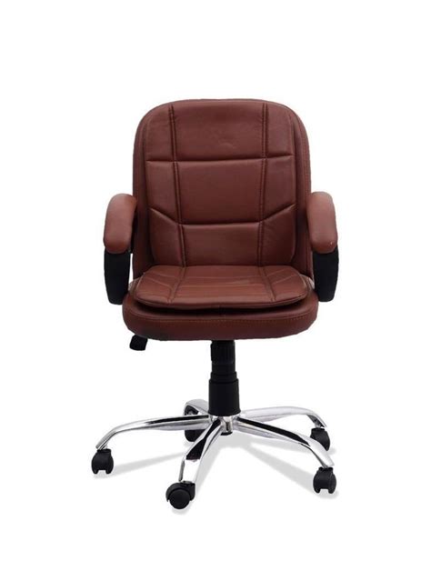 Leatherette Medium Back Office Chair Brown At Rs In New Delhi