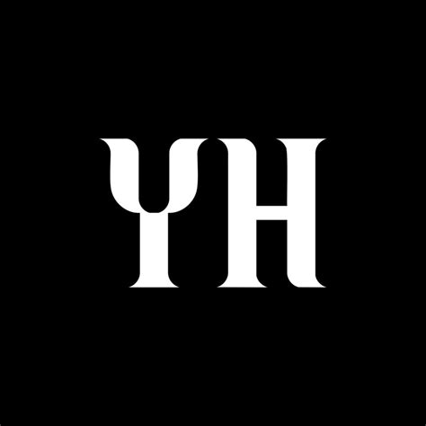 Yh Y H Letter Logo Design Initial Letter Yh Uppercase Monogram Logo White Color Yh Logo Y H