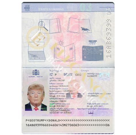 Georgia Passport Fake Photoshop Template Editable