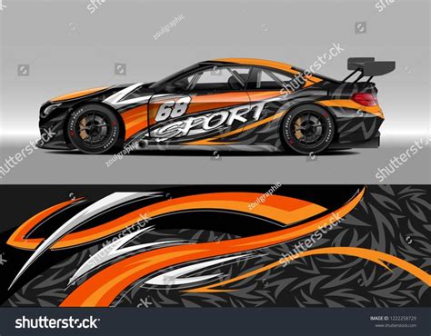 Racing Car Decal Graphic Vector Wrap Vinyl Sticker Graphic Abstract Stripe Designs For Racing