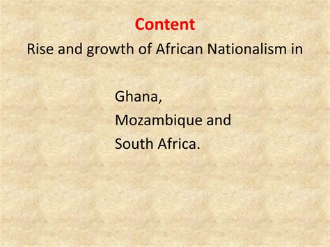 SOLUTION: Emergence growth of nationalism in africa - Studypool