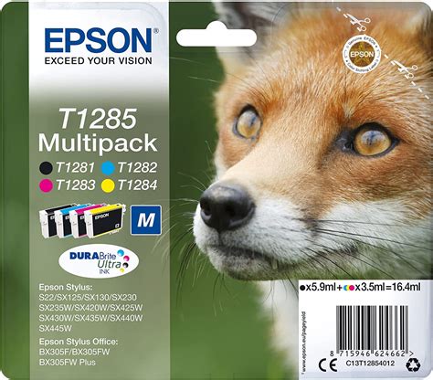 Epson T Fox Genuine Multipack Colours Ink Cartridges Durabrite