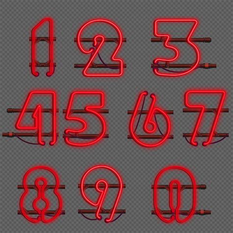 Neon Numbers Collections Material Light Free Png And Clipart Image