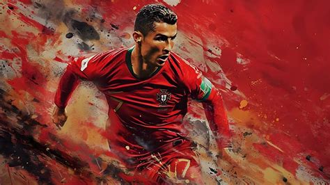 Dynamic Red Cristiano Ronaldo 4K Desktop Wallpaper PC - W-Clan